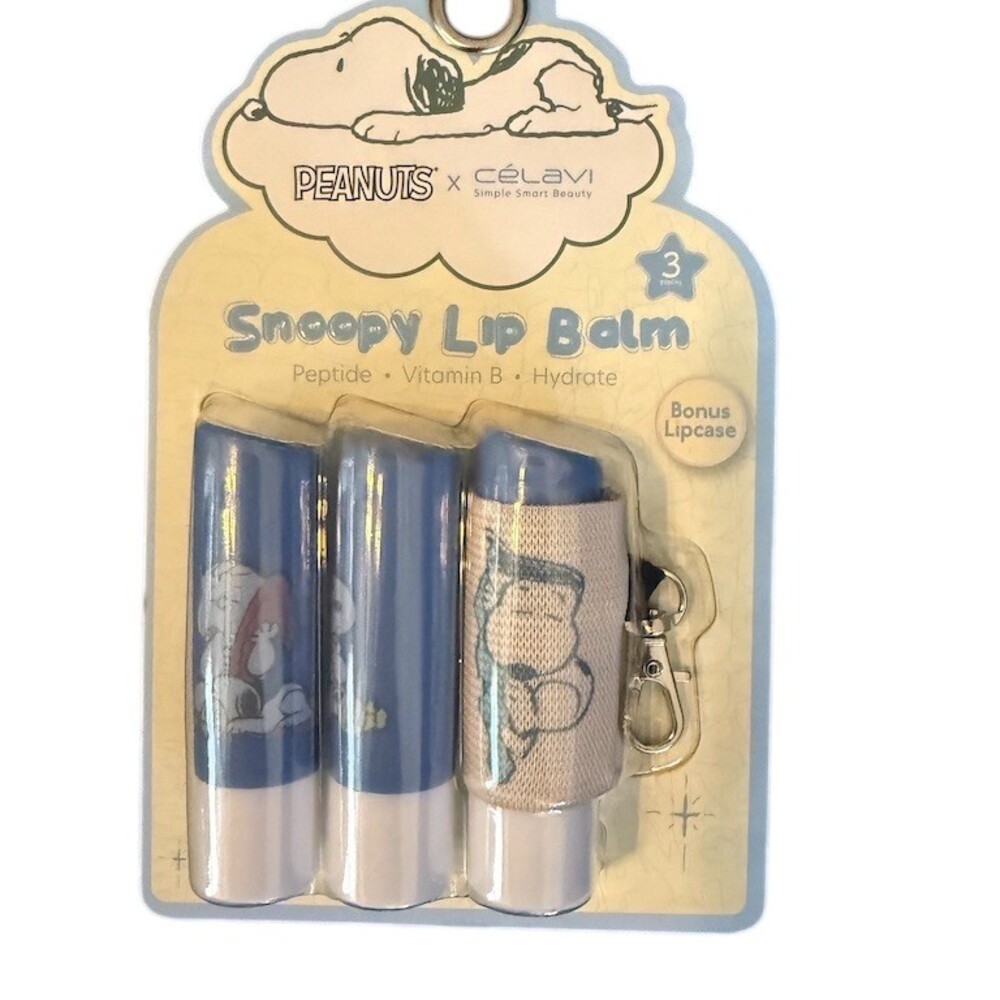 Reserve for BrittPeanuts x Celavi Snoopy Lip Balm Lipcase Keychain Clear